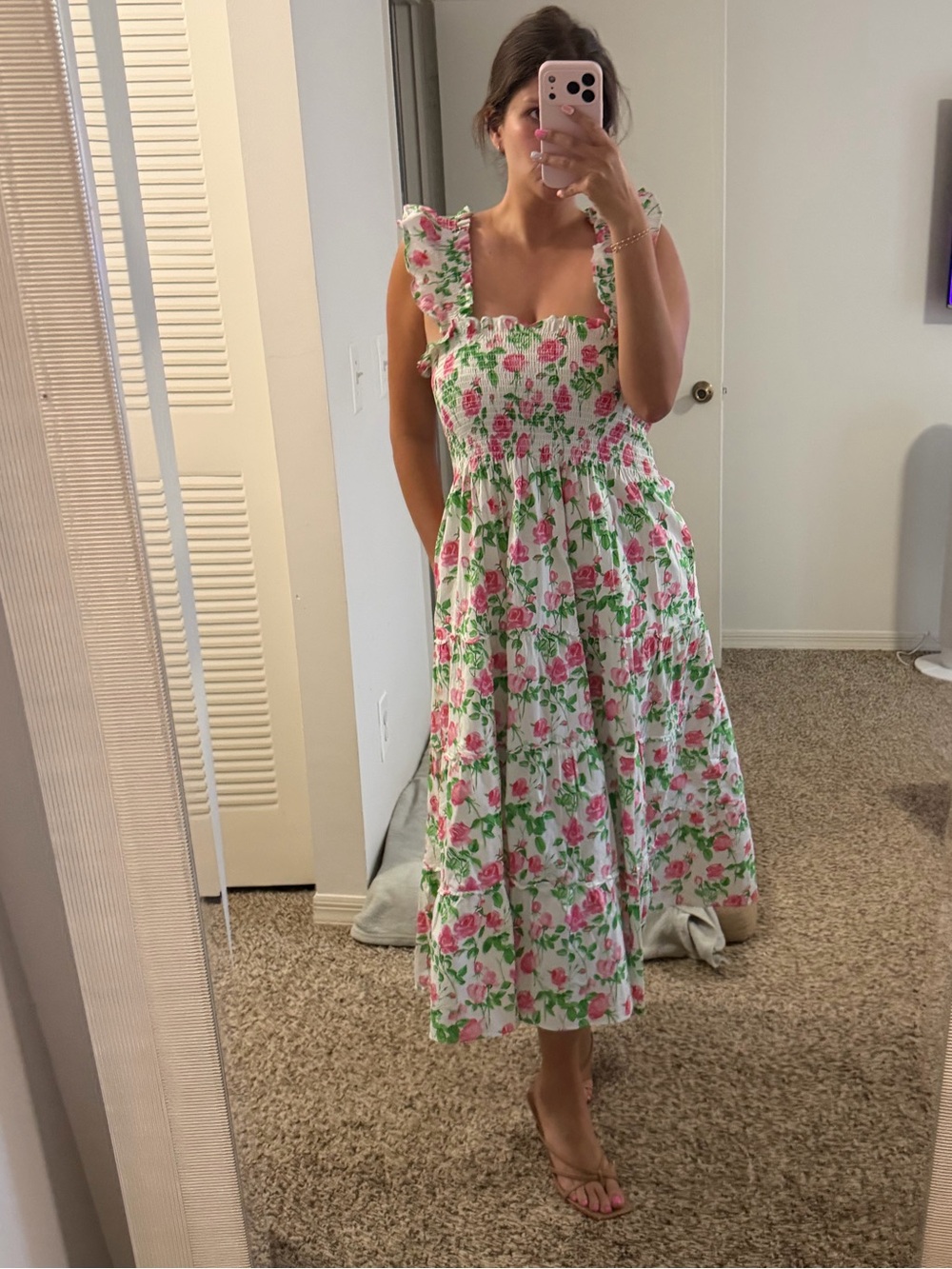 Hill House Ellie Nap Dress with Pockets! Pink Floral Print - Picture 2 of 2